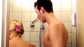 German Step-Mom help s. in Shower and Seduce to Fuck