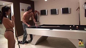 Hot Latin chick with big ass loses game of billiards and gets dick inside