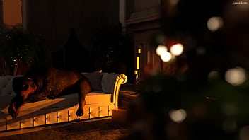 Rottweiler obliga a su ama a follar en navidad
