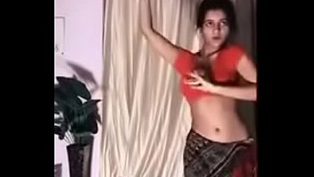 Indian teen doing belly dance on hindi song