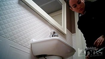 Spy cam in womens toilet - White painted standing