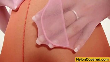 Sweet Cat head to toe nylon covered sex toy solo video