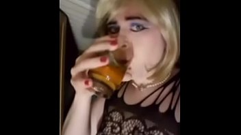 Sissy Luce drinks her own piss for her new Mistress Miss SSP dumb sissy loser permanently exposed whore