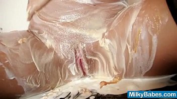 Hot babe Paris gets messy with whip cream