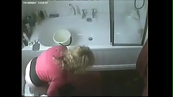 Hidden cam caught my slut mom masturbating in toilet