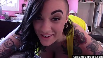 Busty Emo girl gets titty fucked by bf