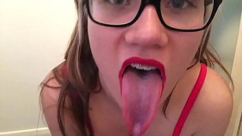 uk gemma doing a tongue braces and mouth fetish for your cum
