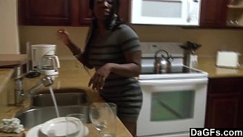 A kitchen fuck for this big assed ebony gal