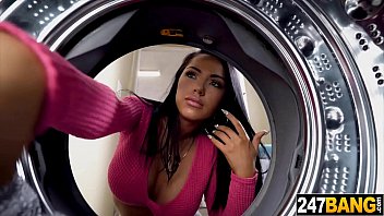 Latina Housewife doing laundry