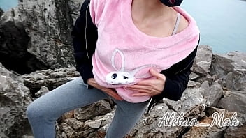 Schoolgirl Shows Small Tits Outdoor