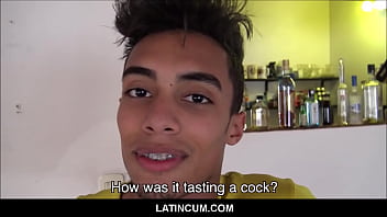 Amateur Latino Twink With Braces Paid To Have Threesome With Two Straight Guys