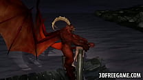 3D redhead gets fucked hard by a winged demon