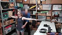 Geek shoplifter chick gets punished with a huge cock